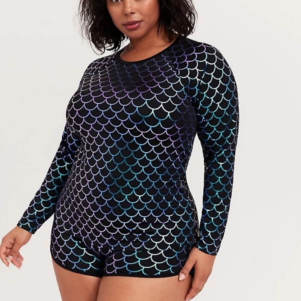 Torrid mermaid long sleeved RASH GUARD ONLY size 3
